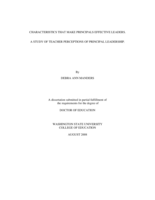 Characteristics that make principals effective leaders: a study of teacher perceptions of principal leadership