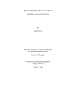 Essays on value and valuation in mergers and acquisitions