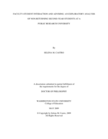 Faculty-student interaction and advising: an exploratory analysis of non-returning second-year students at a public research university