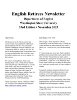 WSU English Retirees Newsletter, 2023