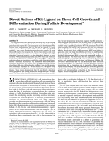 Direct Actions of Kit-Ligand on Theca Cell Growth and Differentiation During Follicle Development