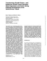 Transforming growth factor-α and epidermal growth factor receptor gene expression and action during pubertal development of the seminiferous tubule