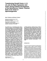 Transforming growth factor-beta (beta 1, beta 2, and beta 3) gene expression and action during pubertal development of the seminiferous tubule: potential role at the onset of spermatogenesis