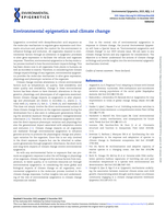 Environmental epigenetics and climate change