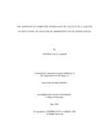 The adoption of computer technology by faculty in a college of education