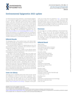 Environmental Epigenetics 2022 update