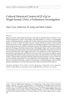 Cultural Historical Context of Qwu?gwes (Puget Sound, USA): A Preliminary Investigation