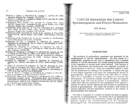 Cell-cell interactions that control spermatogenesis and oocyte maturation