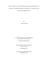 How Do Mental Health Professionals Provide Therapy to Couples in Neurodiverse Relationships: A Constructivist Grounded Theory Study