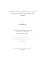 Distributed Discrete Optimization for Autonomous Restoration in DER-Rich Power Distribution Network