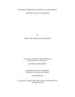 Universal design for learning in Saudi context: Assessing faculty readiness