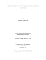 Factors Influencing the Growth of Brettanomyces Bruxellensis in Red Wine