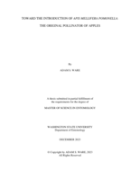 Toward the Introduction of Apis Mellifera Pomonella: The Original Pollinator of Apples
