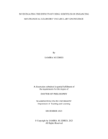 Investigating the Effects of Using Subtitles on Enhancing Multilingual Learners’ Vocabulary Knowledge 