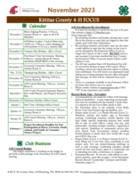 WSU Kittitas County Extension 4-H Focus, November 2023