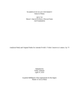 Analytical Study and Original Etudes for Antonín Dvořák’s Violin Concerto in A minor, Op. 53