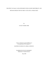 The effect of malic acid supplementation on diet digestibility and methane production by beef cattle fed a forage diet