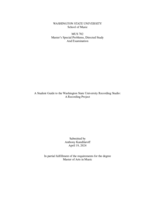 A Student Guide to the Washington State University Recording Studio: A Recording Project