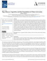 Big Tobacco, Cigarettes and the Foundation of Duke University