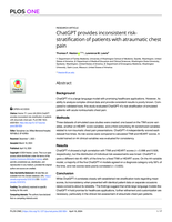ChatGPT provides inconsistent risk-stratification of patients with atraumatic chest pain