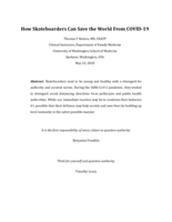 How Skateboarders Can Save the World From COVID-19 