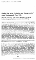 Gender Bias in the Evaluation and Management of Acute Nontraumatic Chest Pain