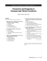 Self-Assessment in Family Practice: Prevention and Diagnosis of Osteoporosis: Review Questions