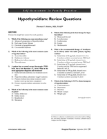 Self-Assessment in Family Practice: Hypothyroidism Review Questions