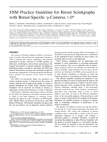 SNM Practice Guideline for Breast Scintigraphy with Breast-Specific gamma-Cameras 1.0