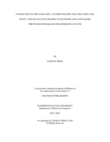 CONNECTING TO THE GOOD LIFE: A SCOPING REVIEW, MULTIPLE SITE CASE STUDY, AND QUALITATIVE INQUIRY OF OUTDOOR AND LAND-BASED PREVENTION PROGRAMS FOR INDIGENOUS YOUTH