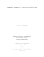 Three Essays on The Gravity Model of International Trade