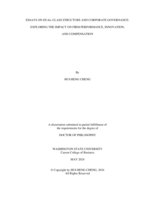 Essays on Dual-Class Structure and Corporate Governance: Exploring the Impact on Firm Performance, Innovation, and Compensation