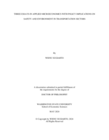 Three Essays in Applied Microeconomics with Policy Implications on Safety and Environment in Transportation Sectors