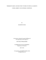 THERMODYNAMICS AND RECOVERY STUDIES OF CRITICAL ELEMENTS UNDER AMBIENT AND EXTREME CONDITIONS