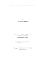 Three Essays in Applied Agricultural Economics