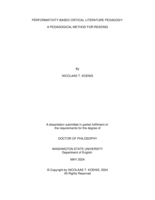 PERFORMATIVITY BASED CRITICAL LITERATURE PEDAGOGY: A PEDAGOGICAL METHOD FOR READING