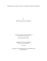 INSTITUTIONAL CONTACT RATES AS A DRIVER OF INFECTIOUS DISEASES