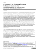 Framework for Measuring Relevancy in Discovery Environments: Increasing Scalability and Reproducibility