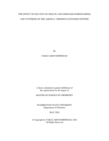 THE EFFECT OF SOLVENT ON SILICON AND GERMANIUM RHODAMINES AND SYNTHESIS OF THE AQP4EX C-TERMINUS EXTENSION PEPTIDE