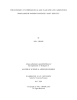 THE ECONOMICS OF COMPLIANCE CAP-AND-TRADE AND LOW CARBON FUELS PROGRAMS FOR WASHINGTON STATE’S DAIRY INDUSTRY