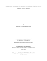 MORAL PANIC? NEWSPAPER COVERAGE OF TRANSGENDER ATHLETES MIANNE BAGGER AND LIA THOMAS