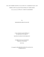 FALL AND SUMMER SEASONAL EVALUATION OF A STABILIZED OXALIC ACID FORMULATION (VarroxSan™) FOR CONTROL OF VARROA MITES (Varroa destructor): EFFICACY, TOXICITY AND RESIDUE