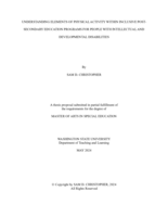 UNDERSTANDING ELEMENTS OF PHYSICAL ACTIVITY WITHIN INCLUSIVE POST-SECONDARY EDUCATION PROGRAMS FOR PEOPLE WITH INTELLECTUAL AND DEVELOPMENTAL DISABILITIES