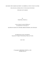 DECODING THE FASHION QUOTIENT: AN EMPIRICAL STUDY OF KEY FACTORS INFLUENCING GENERATION Z’S PURCHASE INTENTION TOWARD FAST FASHION