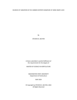 SOURCES OF VARIATION IN THE CARBON ISOTOPE SIGNATURE OF WINE GRAPE JUICE