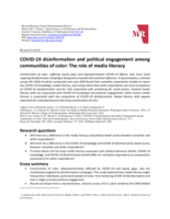 COVID-19 disinformation and political engagement among communities of color: The role of media literacy