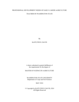 Professional Development Needs of Early-Career Agriculture Teachers in Washington State