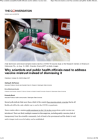 Why Scientists and Public Health Officials Must Address Vaccine Suspicions Instead of Opposing It