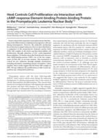 Hes6 Controls Cell Proliferation via Interaction with cAMP-response Element-binding Protein-binding Protein in the Promyelocytic Leukemia Nuclear Body
