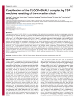 Coactivation of the CLOCK-BMAL1 complex by CBP mediates resetting of the circadian clock